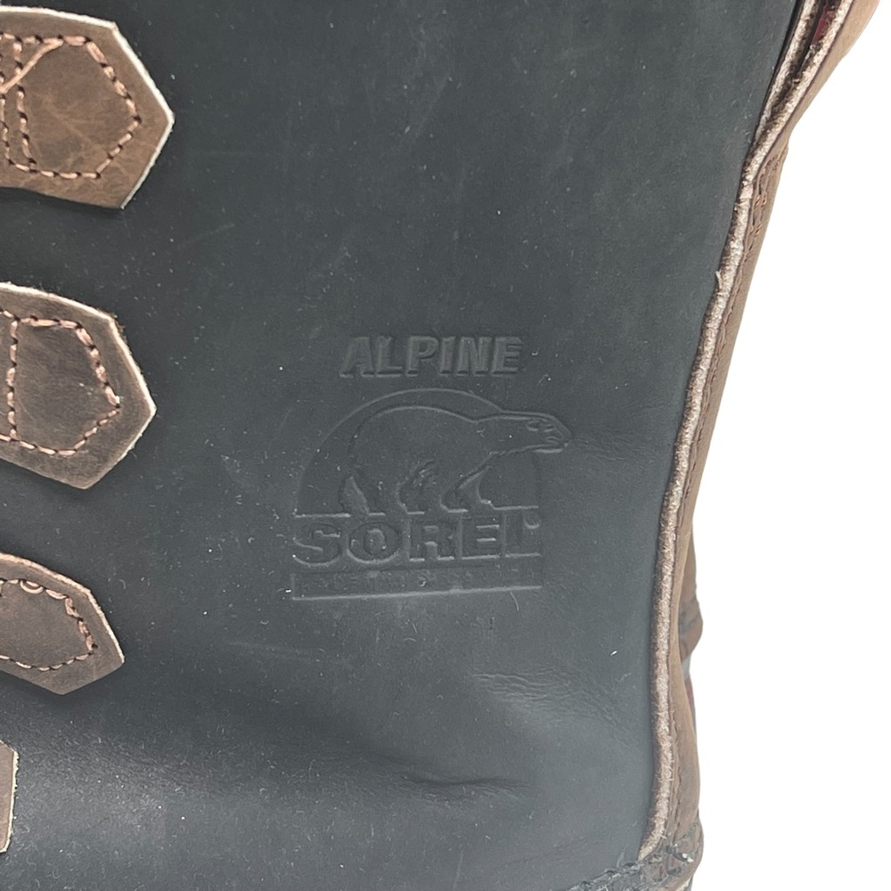 Vintage: Sorel ™ ✪ Alpine Felt Lined Wool Trim Leather Lug Sole Boots ✪ Black - Picture 7 of 16